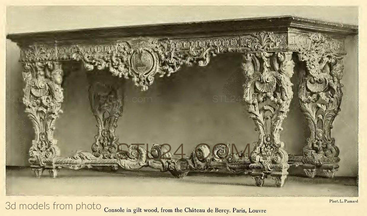 Консоли резные (CONSOLE TABLE_0187 -  | 3D model 3DSMAX / OBJ / STL) 3D модель для ЧПУ станка